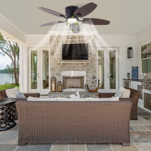 42 in. Indoor Black Modern 6-Speed Reversible Ceiling Fan with 3-Color Temperature Integrated LED and Remote