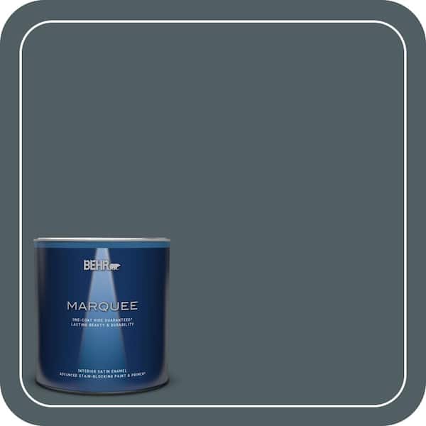 BEHR MARQUEE 1 qt. #740F-6 Marine Magic Satin Enamel Interior Paint & Primer