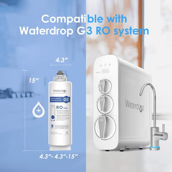 Waterdrop WD-G2CF Filter, 12-month Lifetime, Replacement for WD-G2-B,  WD-G2-W, WD-G2P600-W Reverse Osmosis System . 