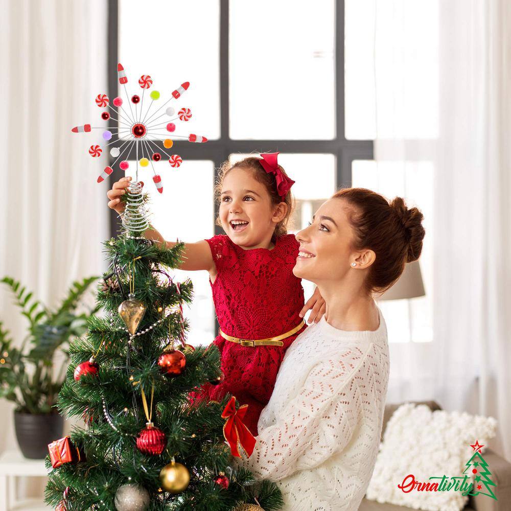 Colorful Candy Snowflake Metal Christmas Tree Topper