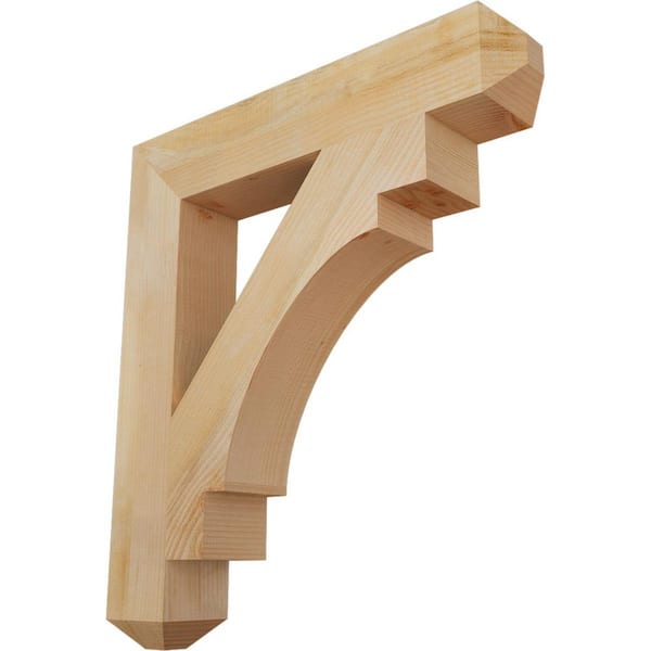 Ekena Millwork 6 in. x 38 in. x 34 in. Douglas Fir Merced Craftsman Rough Sawn Bracket