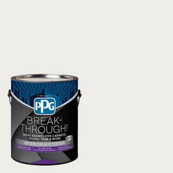 Break-Through! 1 gal. PPG1025-1 Commercial White Satin Door, Trim & Cabinet Paint
