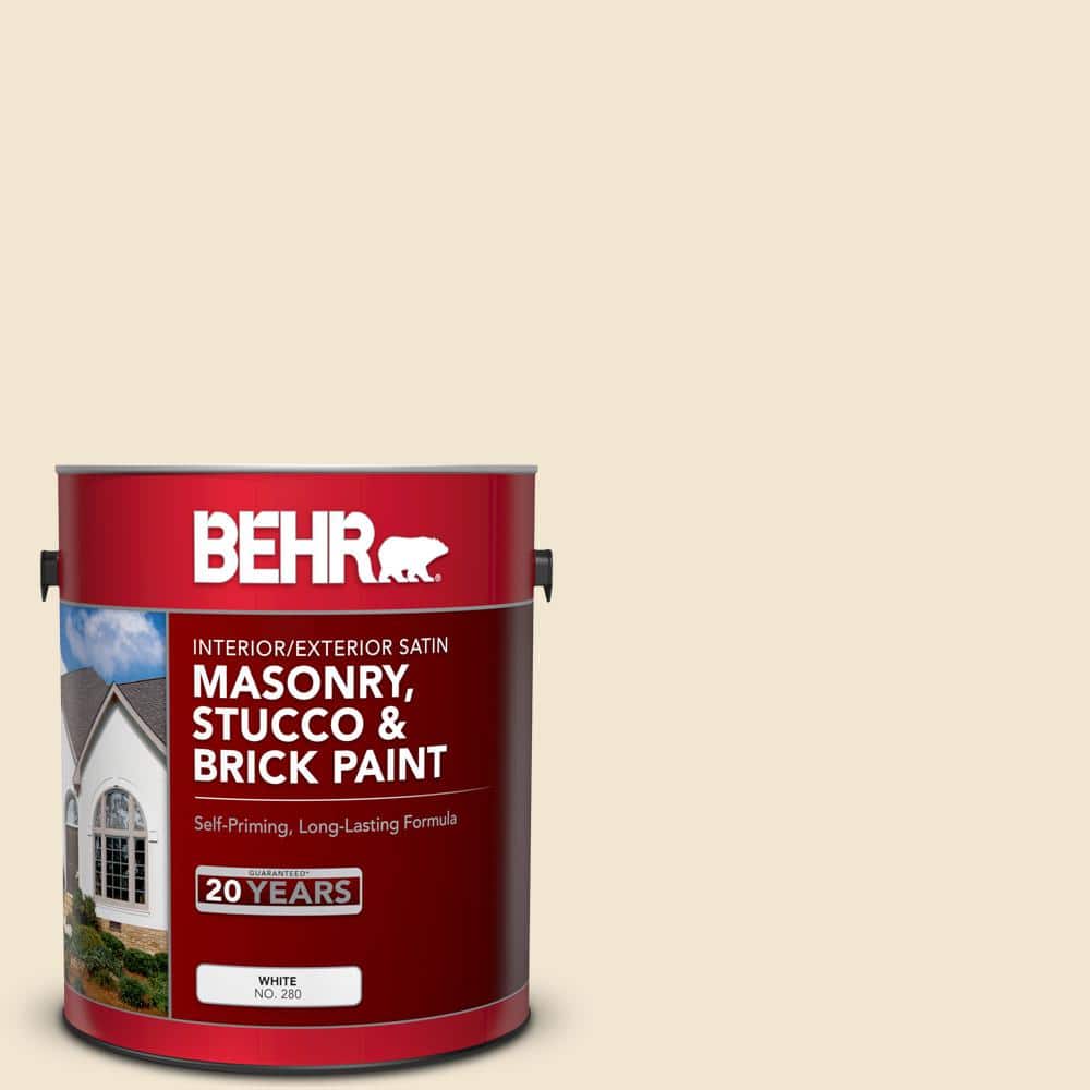 1 gal. #BWC-16 Ancient Ivory Satin Interior/Exterior Masonry, Stucco and Br