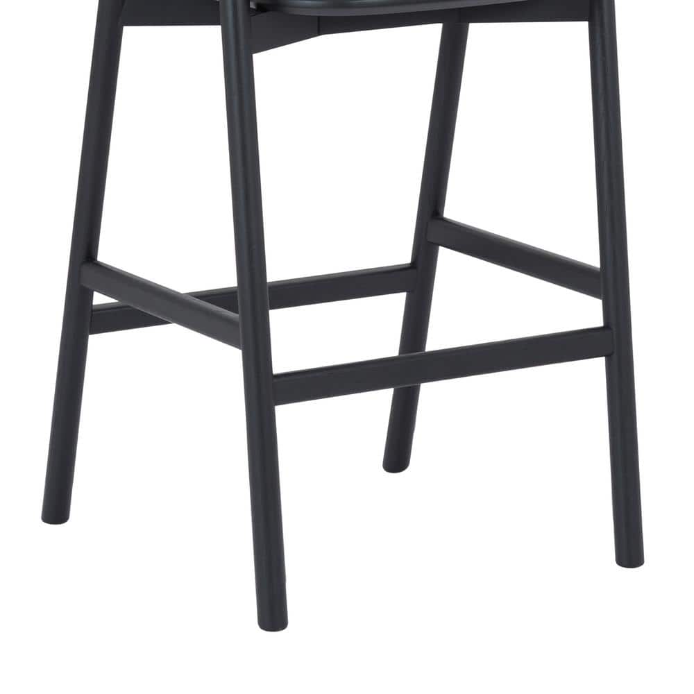 Markeith Black Oak and Faux Leather Counter Stool