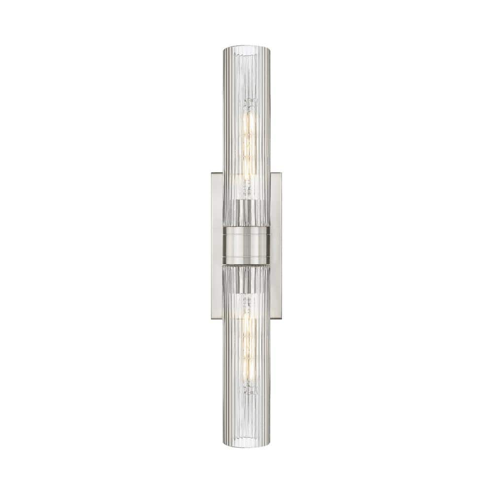 Ballston Urban 24 in. 2-Light Satin Nickel Vanity Light with Glass Shade price history on PriceWatchPro