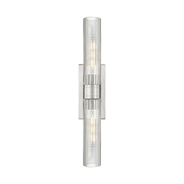 Ballston Urban 24 in. 2-Light Satin Nickel Vanity Light with Glass Shade