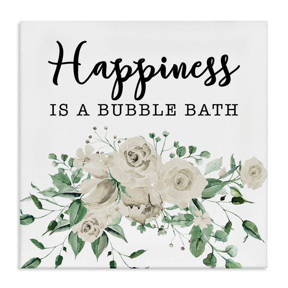 Happiness is Bubble Bath by Masey St. Studios Unframed Typography Graphic Art Print 30 in. x 30 in. price history on PriceWatchPro
