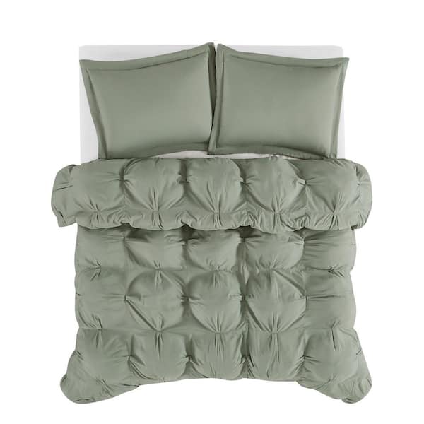 Truly Soft Cloud Puffer Grey Microfiber 2-Piece Twin Comforter Set  CS5545GYTX-1500 - The Home Depot