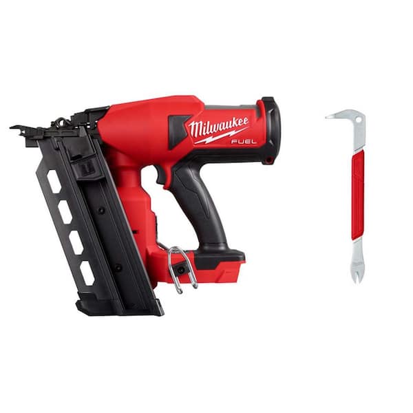 Milwaukee M18 FUEL 18-Volt Lithium-Ion Brushless Cordless Duplex Nailer (Tool Only) with 12 in. Nail Puller with Dimpler