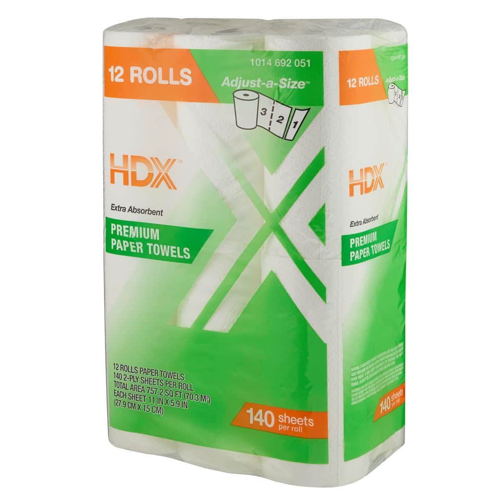 HDX Premium Adjust-A-Size Paper Towel Rolls (140-Sheets Per Roll