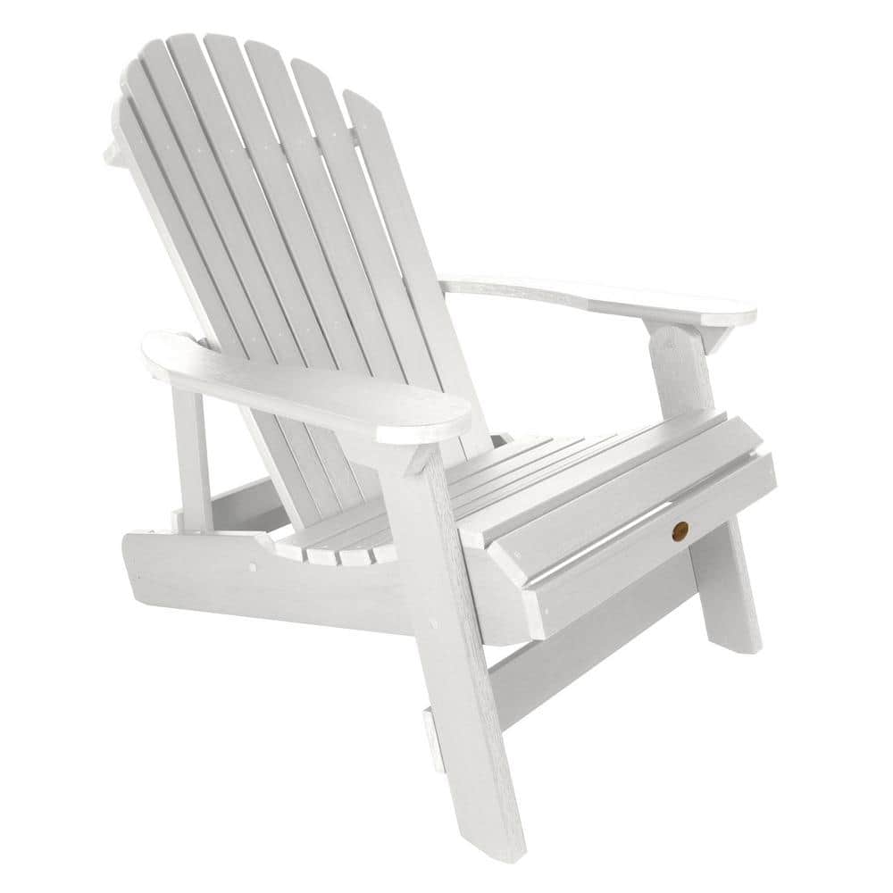 Highwood King Hamilton White Folding And Reclining Recycled Plastic Adirondack Chair Ad King1 Whe The Home Depot