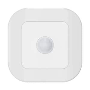 2 in. Plug-In Indoor Square LED Motion Sensor Automatic Dusk to Dawn Fade on and off Warm White Night Light