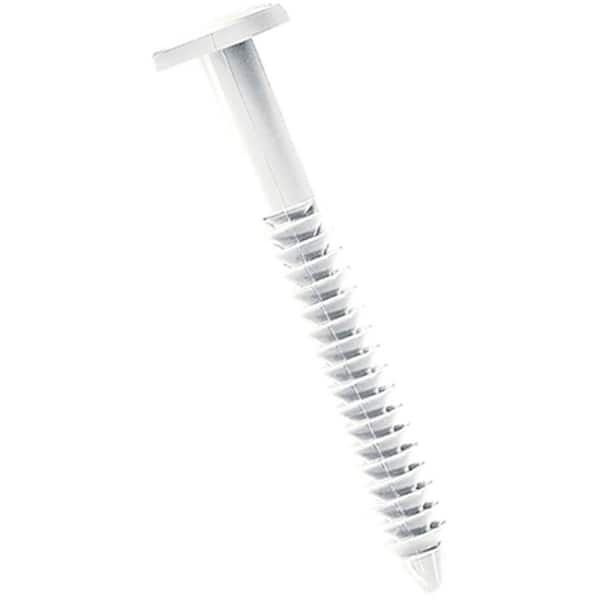 Ekena Millwork 3 in. Bright White Lifetime Vinyl Shutter-Lok's Fasteners (8-Pack)