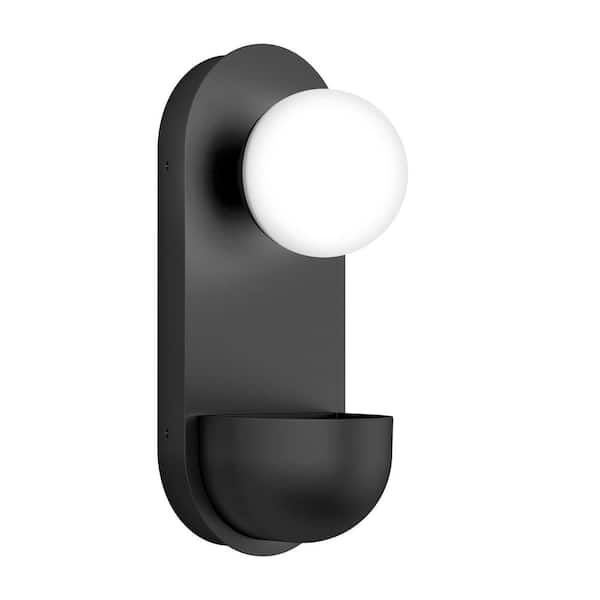 Artika Bloomfield Planter Modern 1-Light Dimmable Black Integrated LED 5 CCT Wall Sconce for Bathroom
