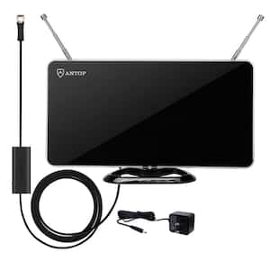 Curved Panel Indoor HDTV Antenna with Smartpass Amplifier and Built-In 4G LTE Filter