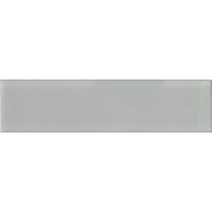 Light Gray 4 in. x 16 in. Polished Glass Mosaic Tile (5.33 sq. ft./Case)