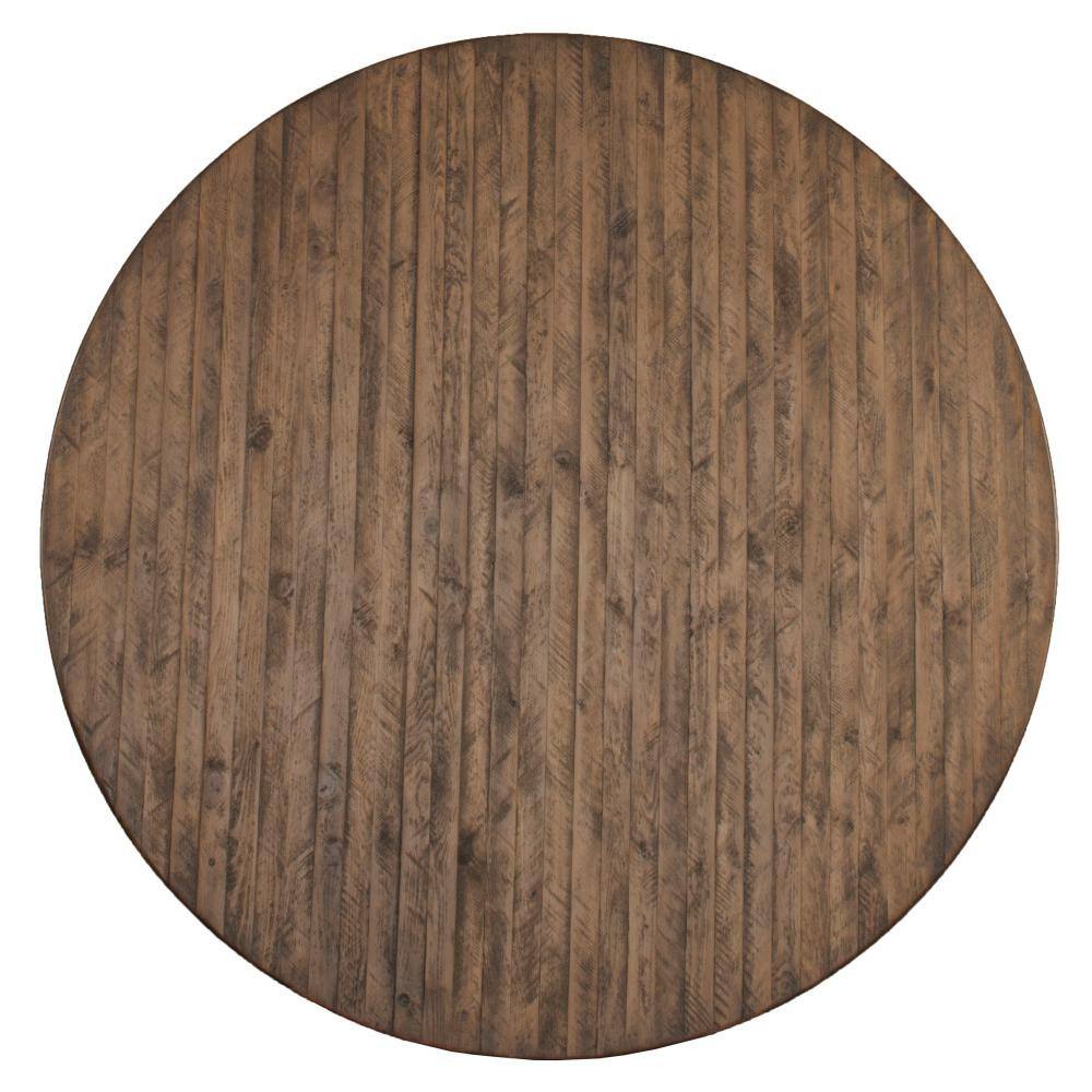 Forest Hill Round Reclaimed Wood Dining Table with Metal Legs