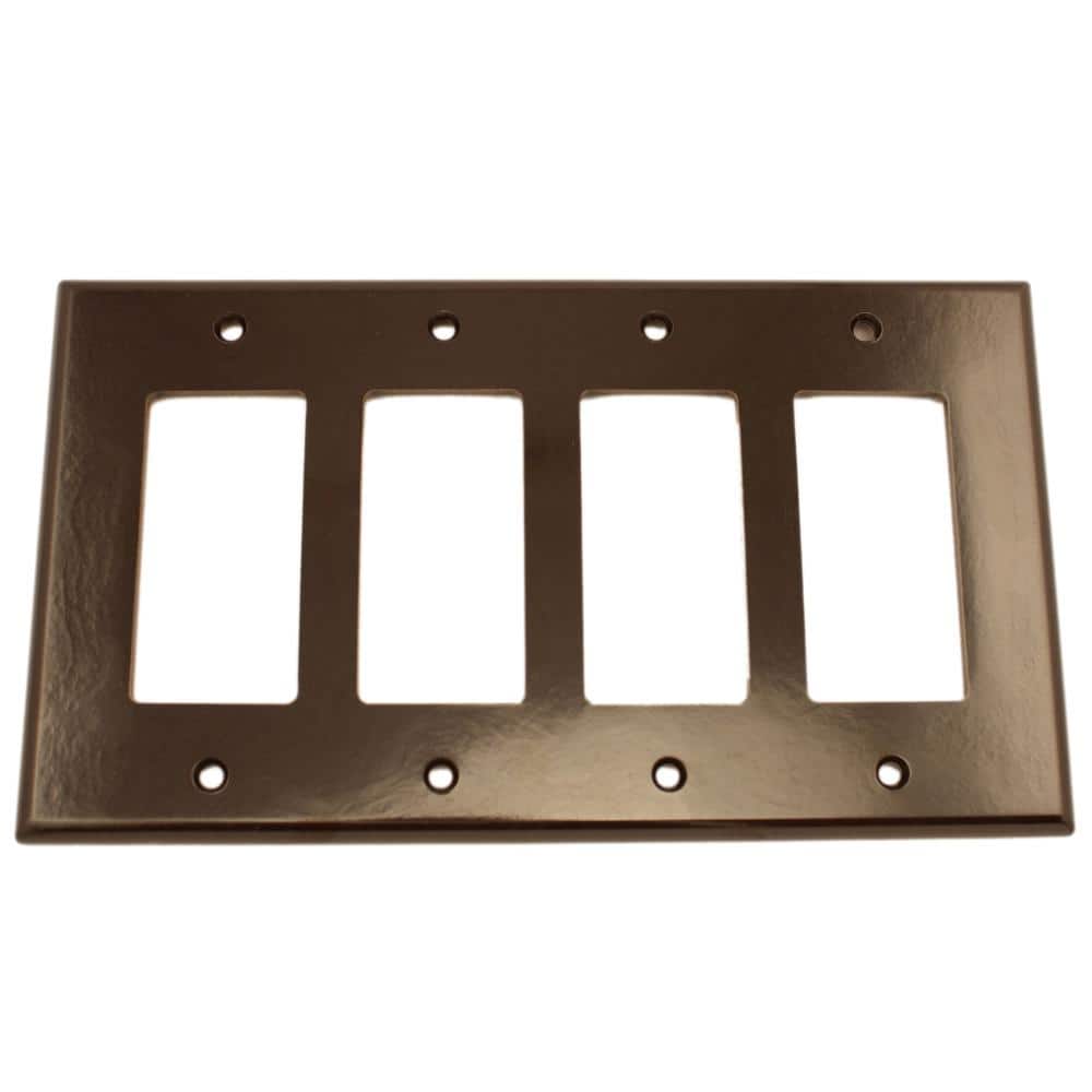 Leviton 4-Gang Brown Decora/Rocker Plastic Midway/Midsize Wall Plate (1 ...