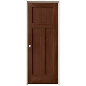 28 in. x 80 in. Craftsman Milk Chocolate Stain Right-Hand Molded Composite Single Prehung Interior Door