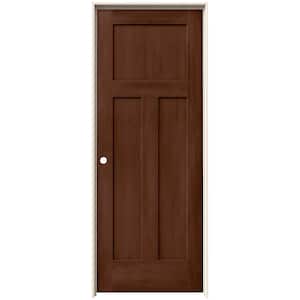 32 in. x 80 in. Craftsman Milk Chocolate Stain Right-Hand Solid Core Molded Composite MDF Single Prehung Interior Door
