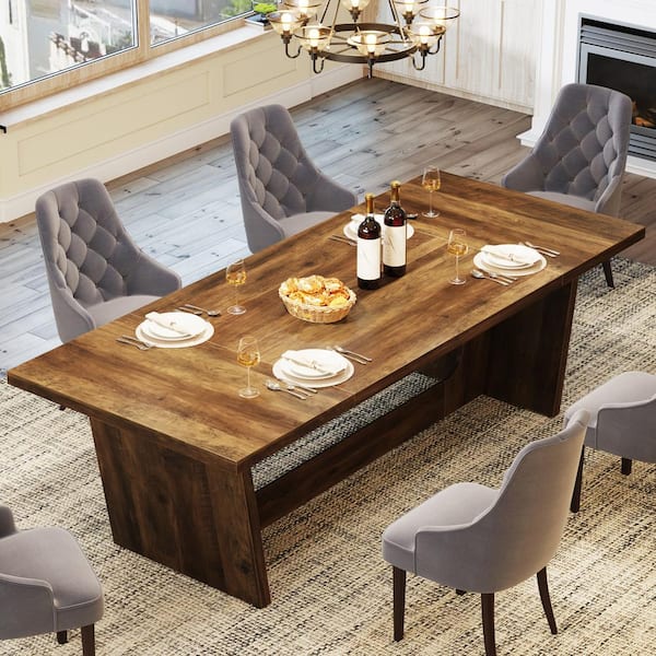 Dark wood farmhouse table hotsell