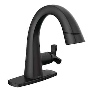Stryke Single Handle Single Hole Bathroom Faucet with Pull-Down Spout in Matte Black