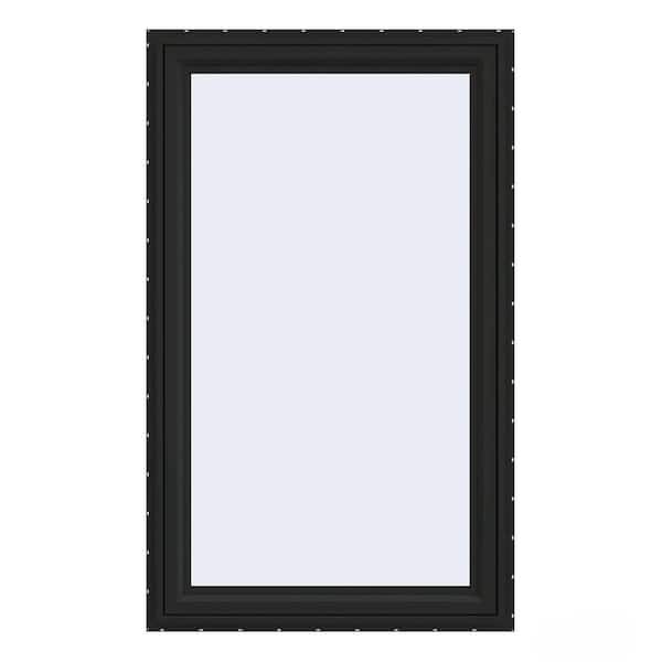 JELD-WEN 36 in. x 60 in. V-4500 Series Bronze Exterior/White Interior FiniShield Vinyl Left-Handed Casement Window w/ Mesh Screen