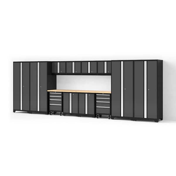 Bold Series XL 216 in. W x 76.75 in. H x 24 in. D 24-Gauge Steel Garage Cabinet Set in Charcoal Gray (14-Piece)