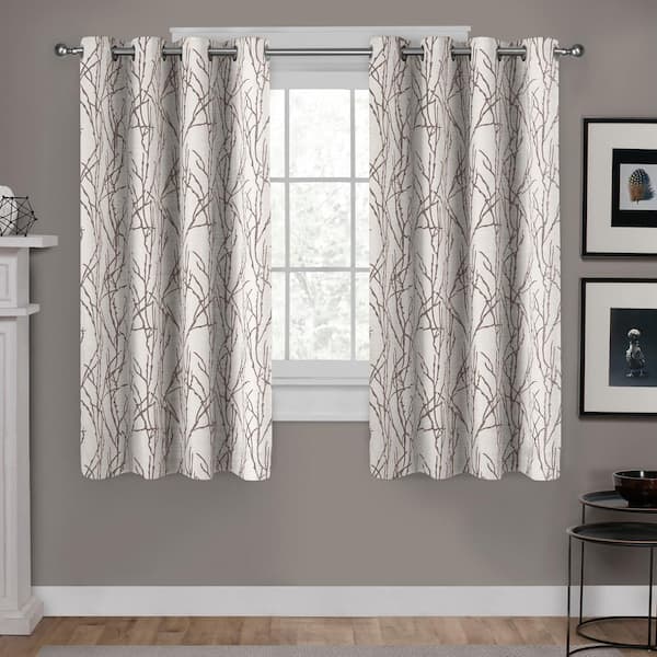 Natural Fl Linen Grommet Room, Grommet Curtains 63 Long
