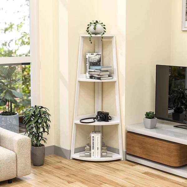 Bamboo Corner Shelf Bathroom Storage Shelf Living Room Display