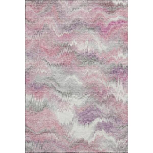 Mayfield Premium Machine Washable Abstract AMF2258 Blush 10 ft. x 14 ft. Area Rug