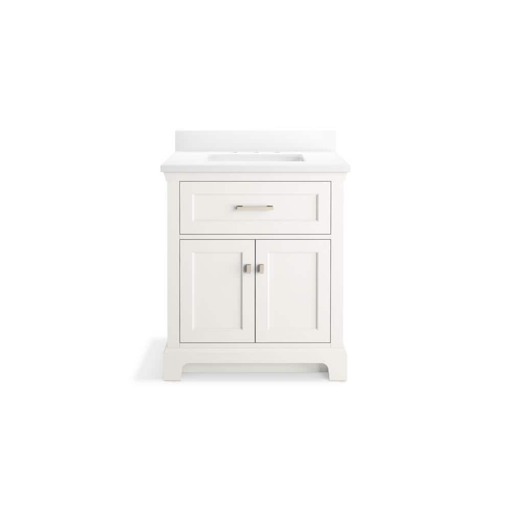 Charlemont 30" White Quartz Bathroom Vanity Cabinet with Sink