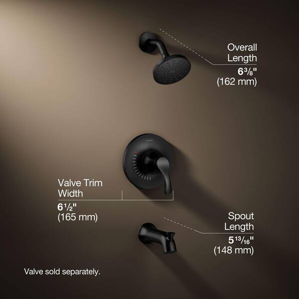 KOHLER Simplice 2-Handle Tub and Shower Faucet Trim Kit in Matte