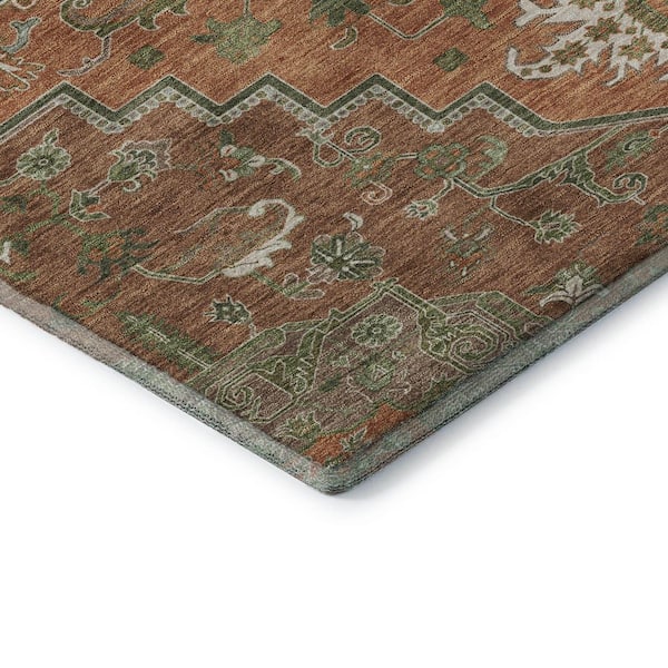 Mayfield Premium Machine Washable Abstract AMF1036 Rust 10 ft. x 14 ft. Area Rug