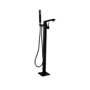 Cohen Single-Handle Freestanding Tub Faucet with Hand Shower in Matte Black