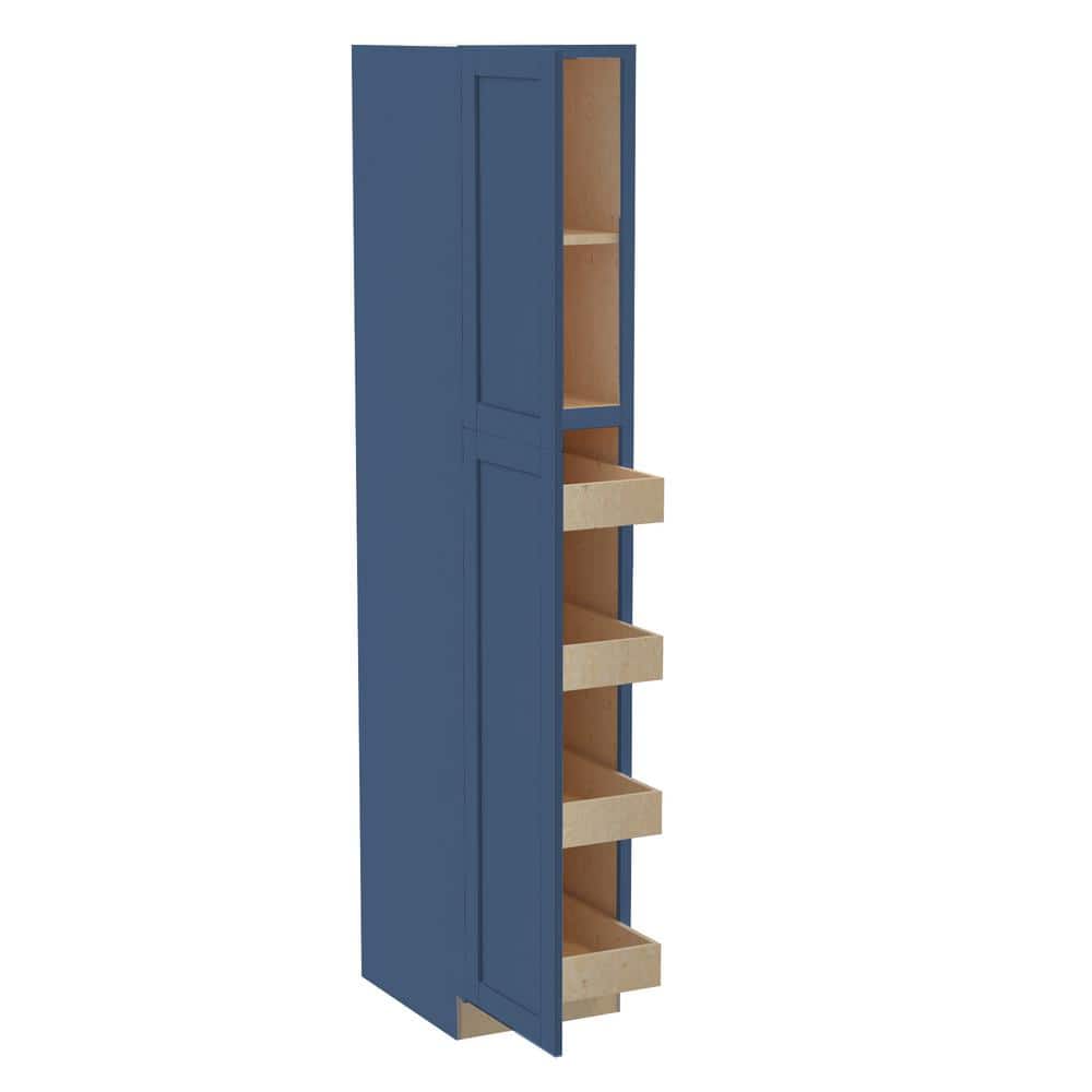 Washington Vessel Blue Plywood Shaker Assembled Utility Pantry Kitchen Cabinet Soft Close 18 in W x 24 in D x 90 in H price history on PriceWatchPro