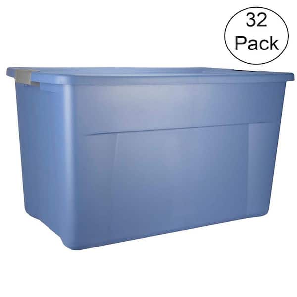 70 Qt. Plastic Storage Bin with Lid in Clear (3-pack)