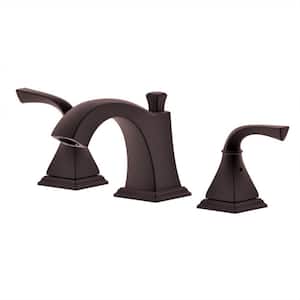 8 in. Widespread Double Handle Bathroom Faucet with Lift Rod Pop-Up Drain with Overflow in Oil Rubbed Bronze