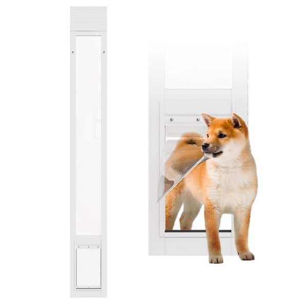 7 in. x 11 in. Large White Freedom Patio Panel 76 in. to 81 in. Pet Door