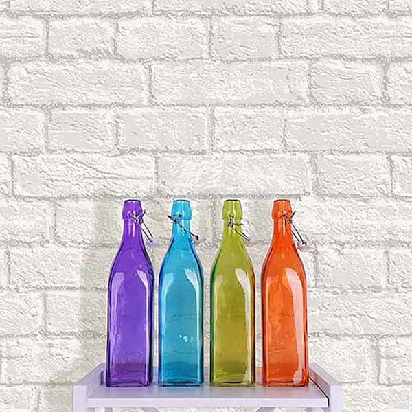 Ditmas White Brick Peelable Roll (Covers 56.4 sq. ft.)