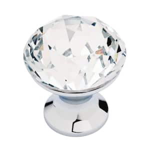 Solitaire 1-3/16 in. (30 mm) Chrome and Crystal Round Cabinet Knob