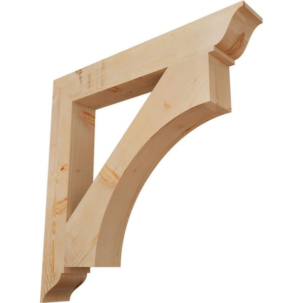 Ekena Millwork 5.5 in. x 42 in. x 42 in. Douglas Fir Westlake Traditional Smooth Bracket