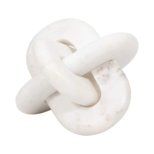 Liv & Skye White 6 in. x 6 in. Stone Abstract Geometric