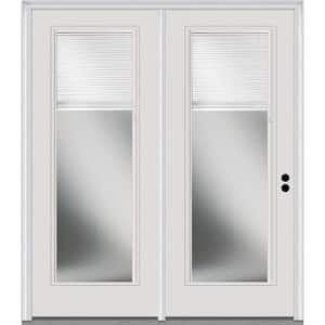 TRUfit 71.5 in. x 79.5 in. Left-Hand Internal Blinds Dual Pane Clear Low-E Glass Primed Steel Double Prehung Patio Door