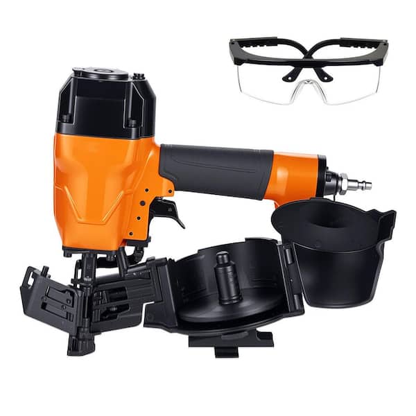 Roofing Nailer, N/A Voltage, 3/4 in. 1-3/4 in. 15° Coil Pneumatic Anti-Jam, Tool-Free Depth with Sample Nails