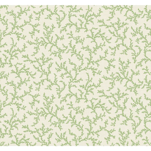 Seabrook Designs Herb Corail Paper Unpasted Nonwoven Wallpaper Roll 60.75 sq. ft.