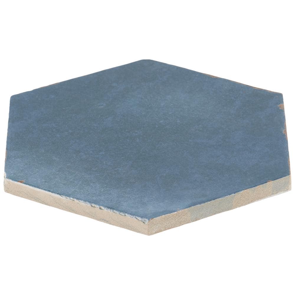 Denim Blue Hexagon Matte Porcelain Floor and Wall Tile