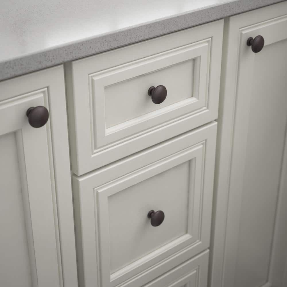 1.24" Round Dark Oil Rubbed Bronze Cabinet Knob