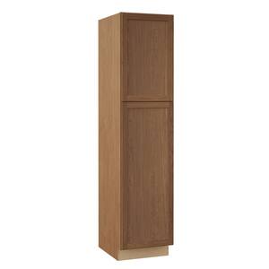 Sinclair 18 in. W x 24 in. D x 84 in. H Assembled Pantry Cabinet in Shaker Saddle Oak