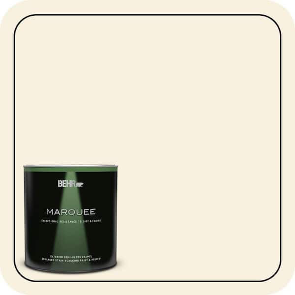 BEHR MARQUEE 1 qt. #340C-1 Powder Sand Semi-Gloss Enamel Exterior Paint & Primer